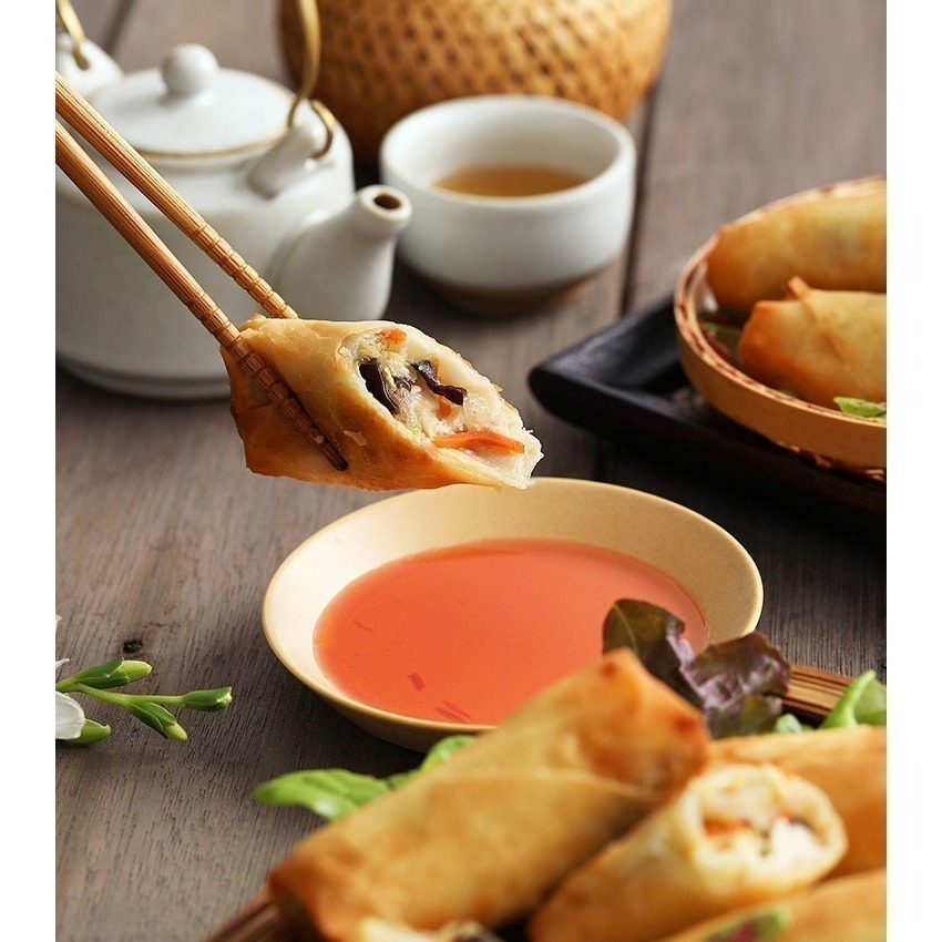 【說蔬人】養心茶樓🥇港式翠玉春捲5入/全素/超好吃!!!!!/素食春捲/港式小點/人氣港點/素食港點/養心茶樓-細節圖2