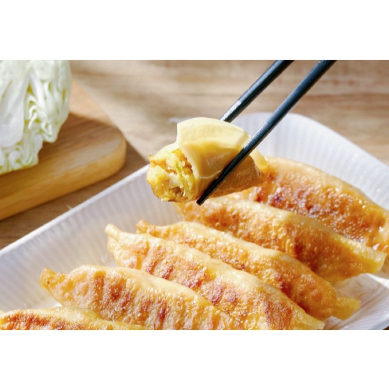 【說蔬人】黃金爆汁蔬菜鍋貼🥟全素(約30入)/素食鍋貼/高麗菜鍋貼/飽滿多汁/vegan/fried dumpling-細節圖4