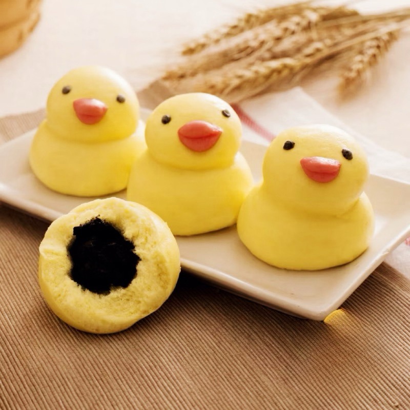 【說蔬人】療癒小鴨包🐥(10入)超可愛✨全素/芝麻紅豆包/可愛芝麻包/黃色小鴨包/造型包子/鴨子造型包-細節圖3