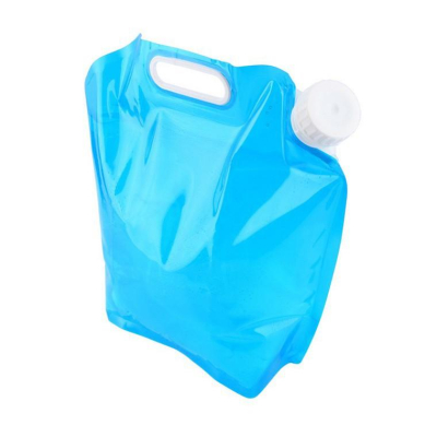 【3戶居小舖】藍色水袋 5L、10L摺疊水袋 大容量便攜式盛水容器 水桶野營裝備用品 水壺 水瓶
