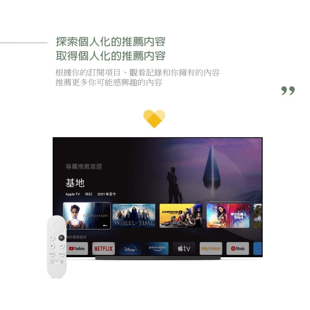 Google原廠 Chromecast with Google TV 4K電視盒(支援Netflix.Disney+)-細節圖7