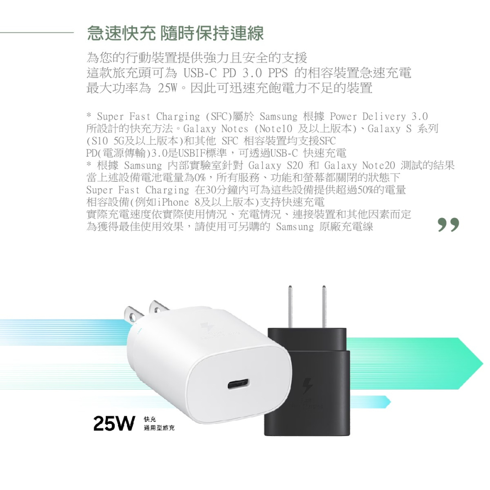 SAMSUNG 原廠 25W 快充旅充頭 Type C EP-TA800 (台灣公司貨)-細節圖7