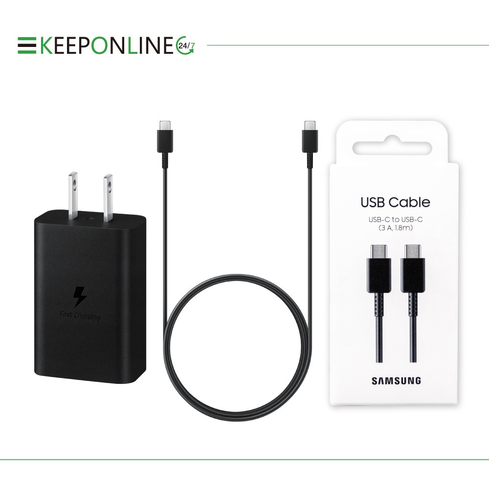 SAMSUNG 原廠 15W Type C旅充頭 + 3A 雙Type C傳輸線1.8m (台灣公司貨)-細節圖2