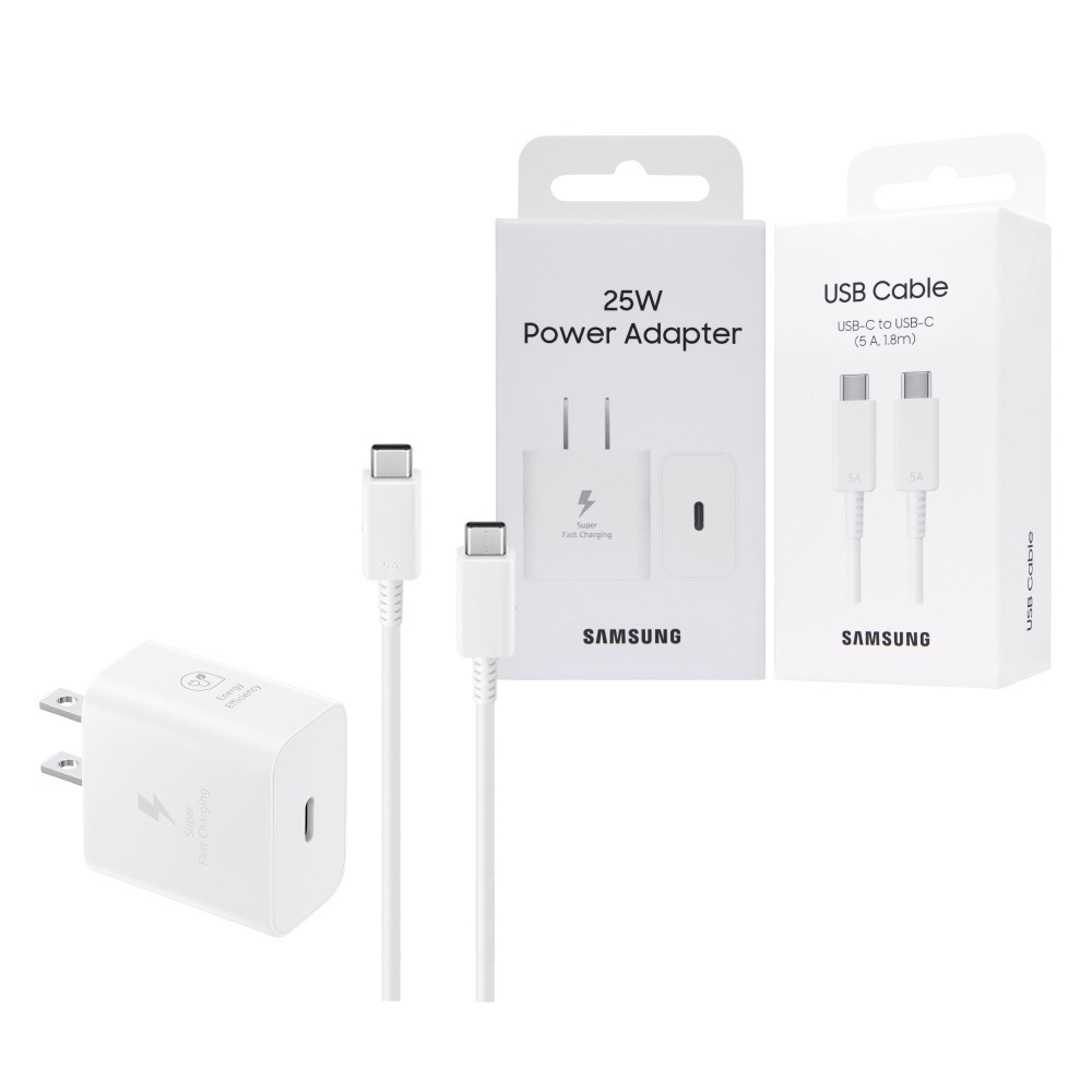 Samsung 原廠盒裝 25W快充組-支援S24系列【PD充電器T2510+1.8m 5A雙Type C線DX510】-細節圖2