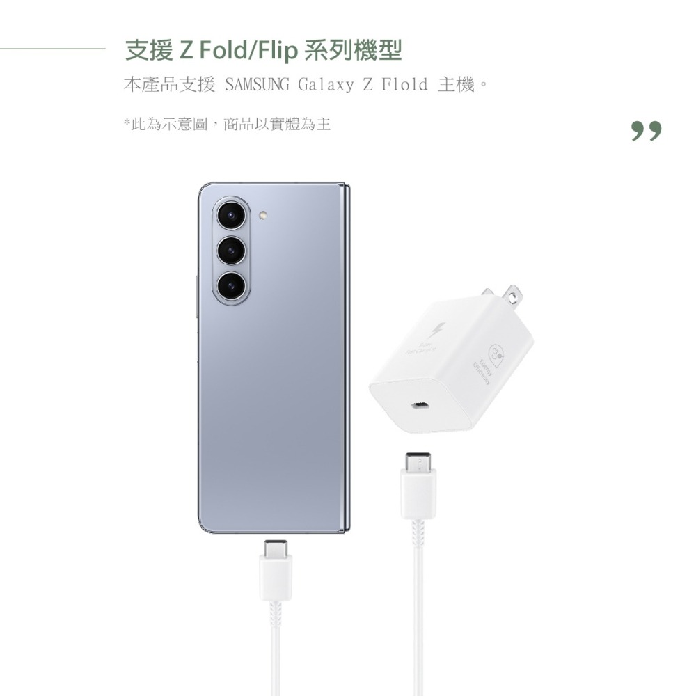 SAMSUNG原廠新款 25W 超級快充頭 + 雙Type C線【盒裝組】T2510 /支援Z Fold5/Flip5-細節圖5