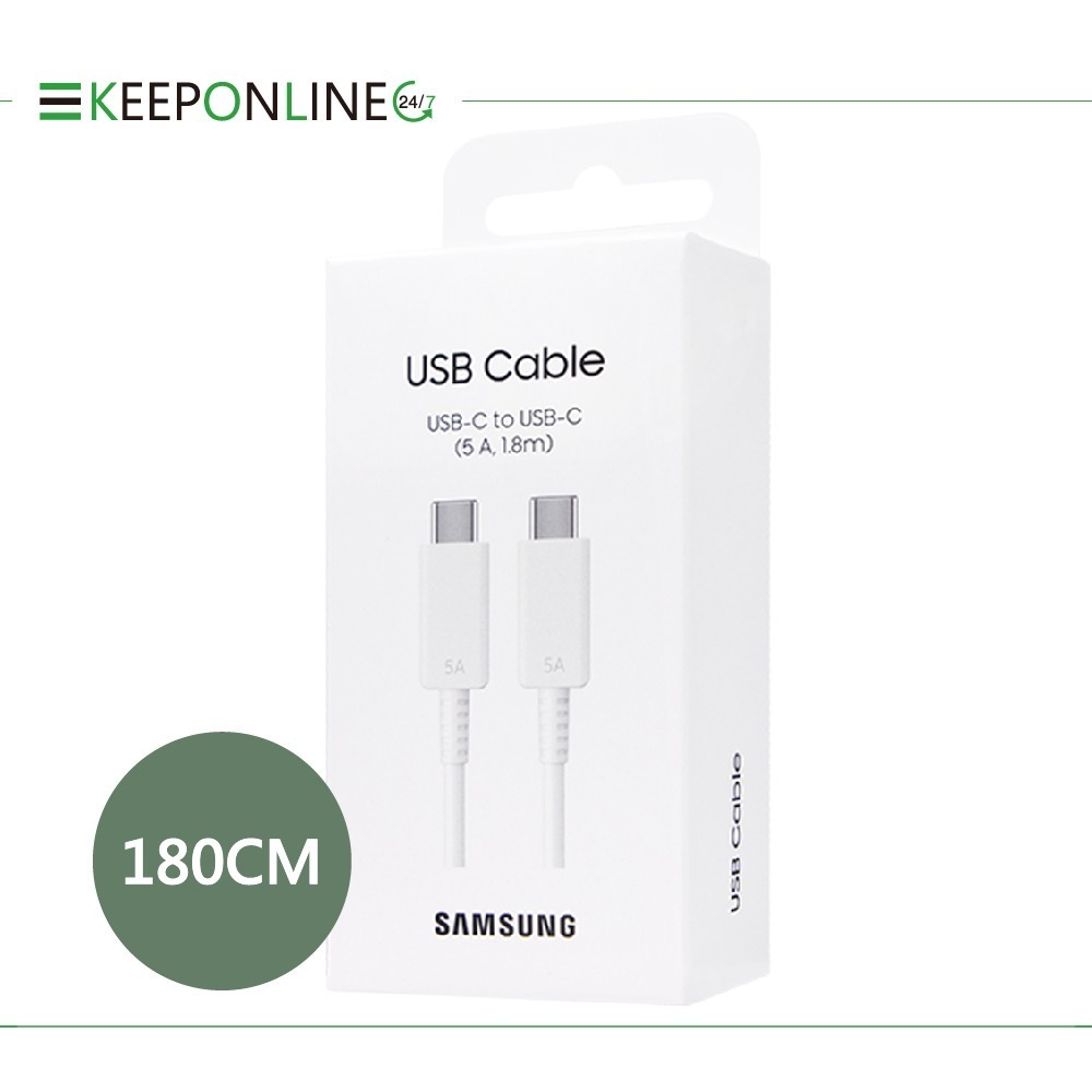 Samsung 原廠公司貨 5A,1.8m 雙 Type-C 充電線 DX510 -白【Z Fold7 Flip7適用】-細節圖3