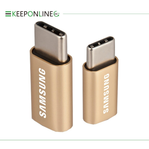 SAMSUNG 三星 Micro USB to Type C 原廠轉接器_金 (盒裝)