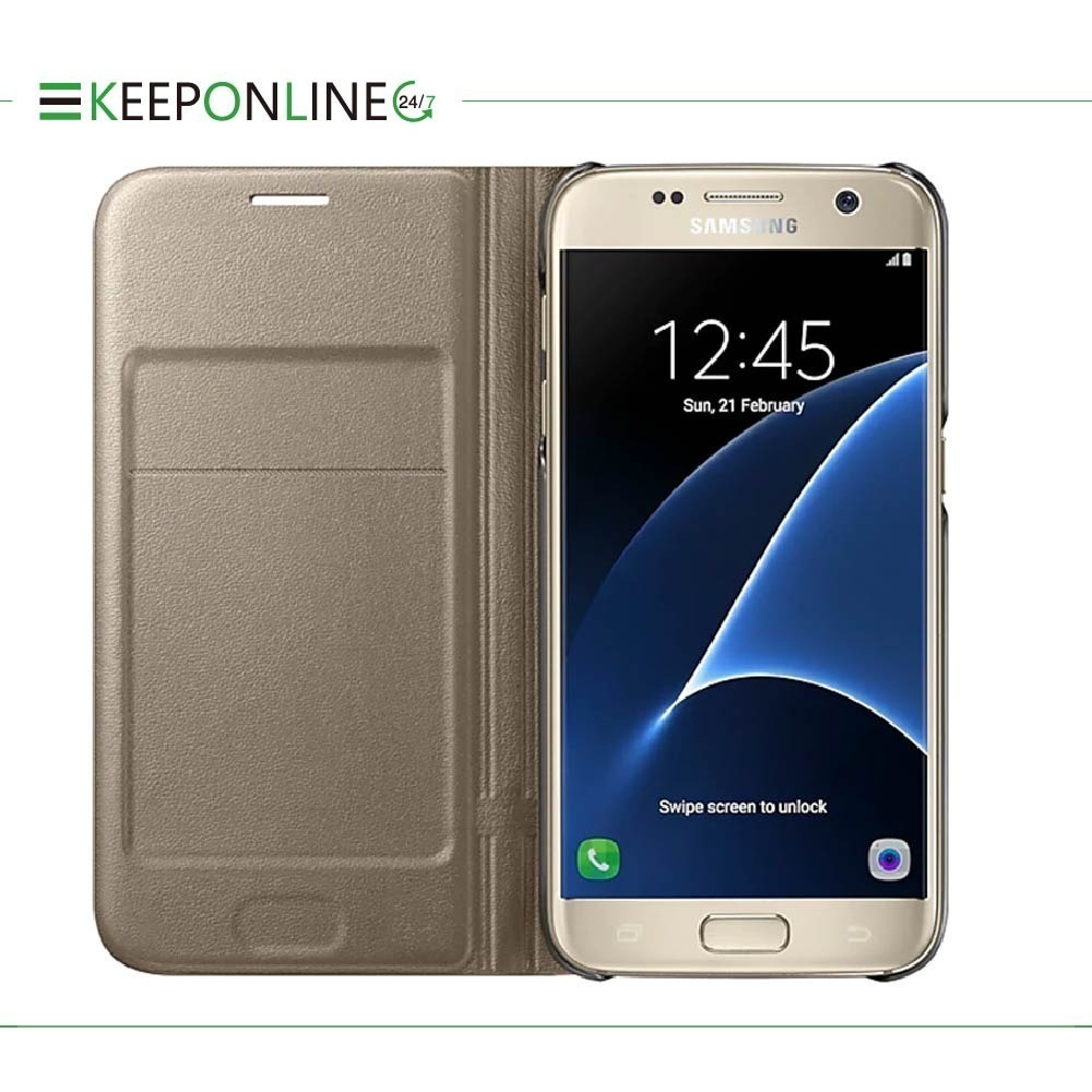 SAMSUNG GALAXY S7 原廠LED皮革翻頁式皮套(盒裝)-細節圖3