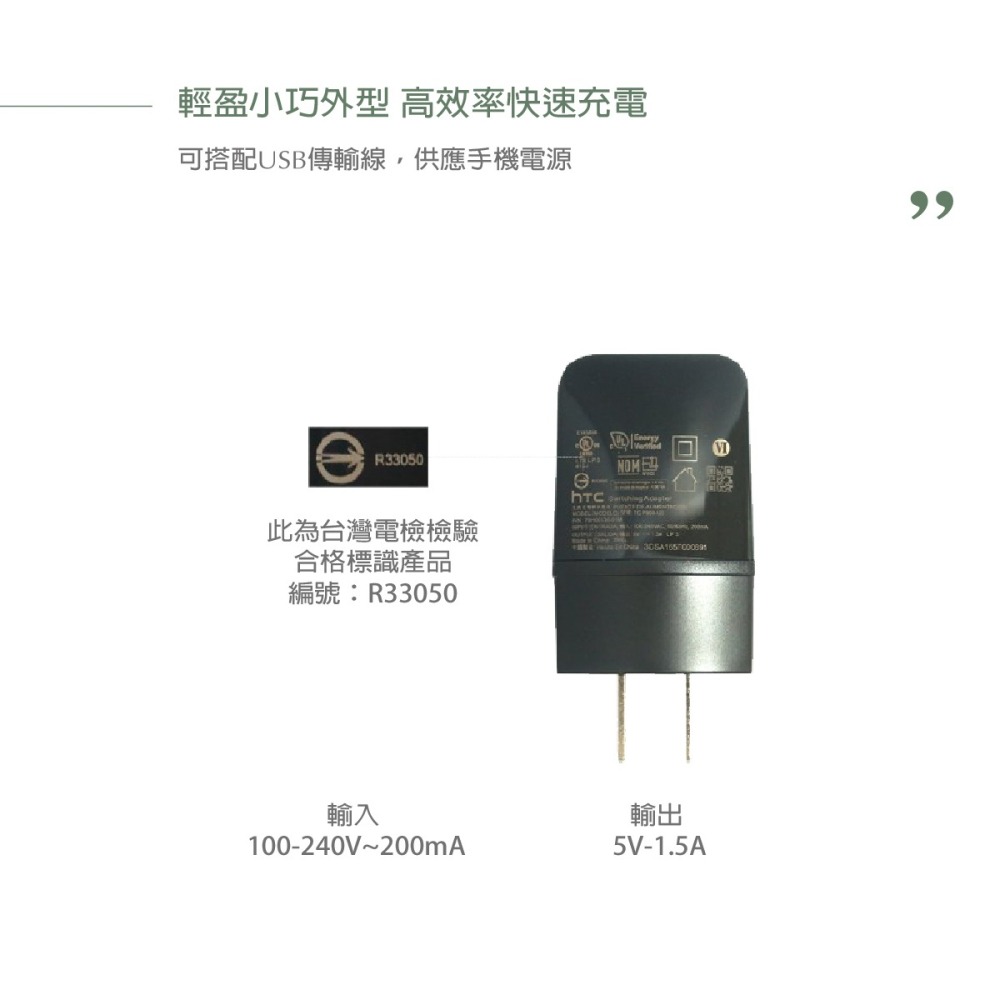 HTC TC P900-US 5V/1.5A 原廠旅充頭+ Type C傳輸充電線組 (密封袋裝)-細節圖3