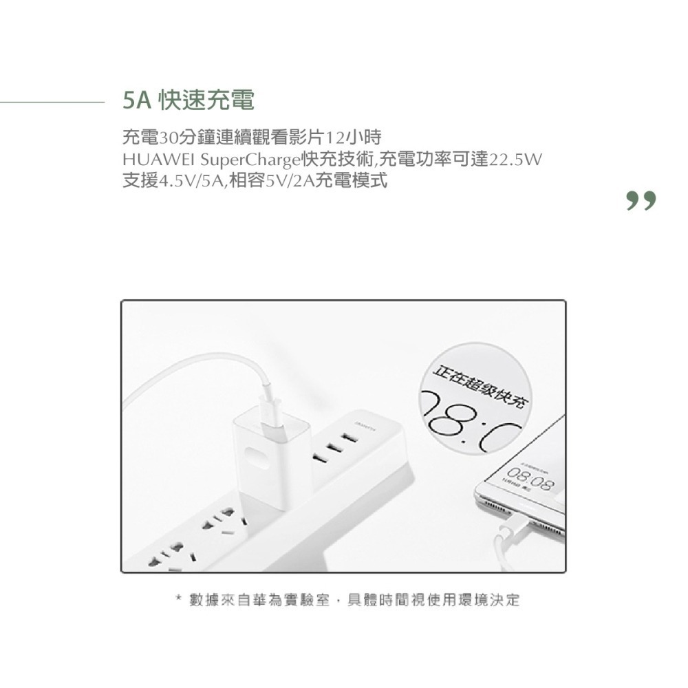 HUAWEI 華為原廠4.5V/5A 超快充充電器+5A Type-C 傳輸充電線組(台灣盒裝拆售款)-細節圖5