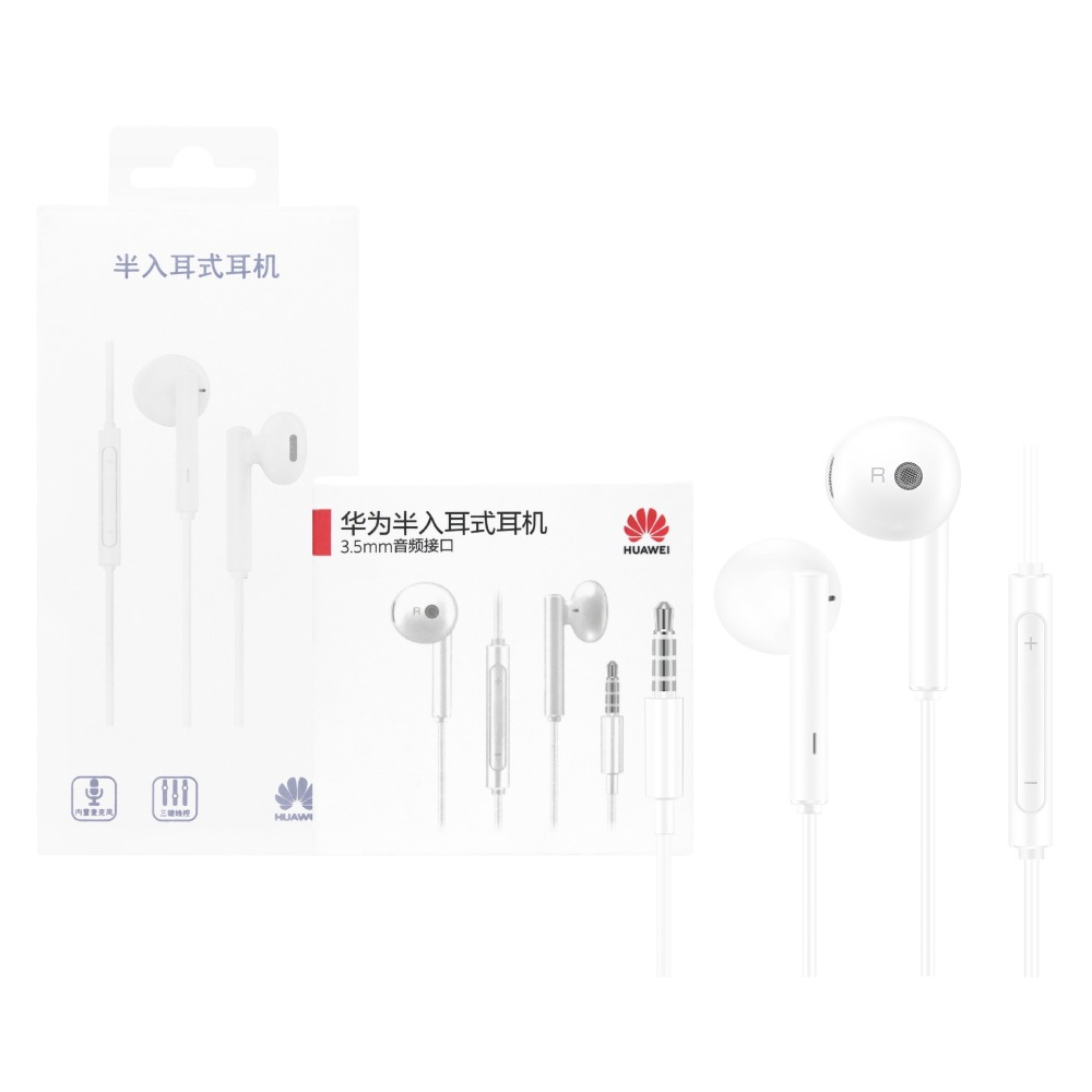 Huawei華為 原廠 3.5mm 半入耳式耳機 三鍵線控 - 白【AM115】盒裝-細節圖2