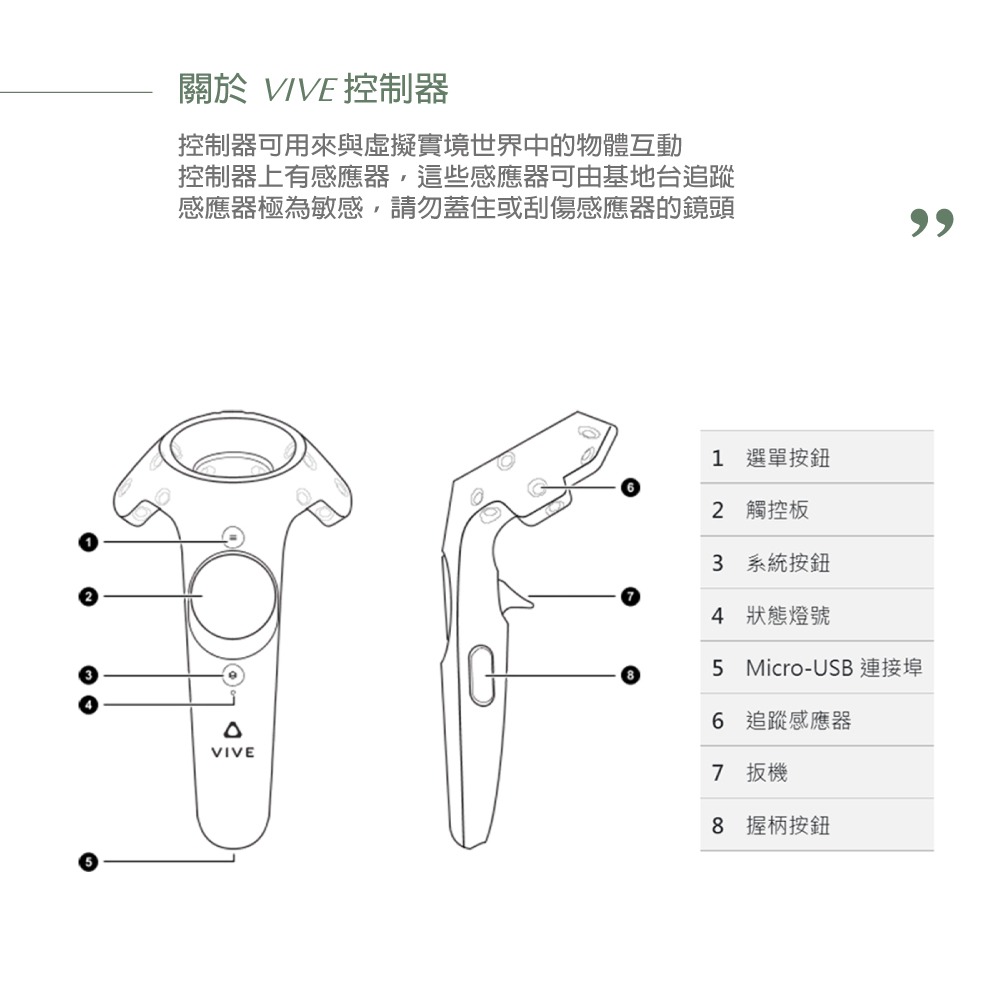 HTC 原廠 VIVE 控制器 第一代【盒裝】保固一年-細節圖7