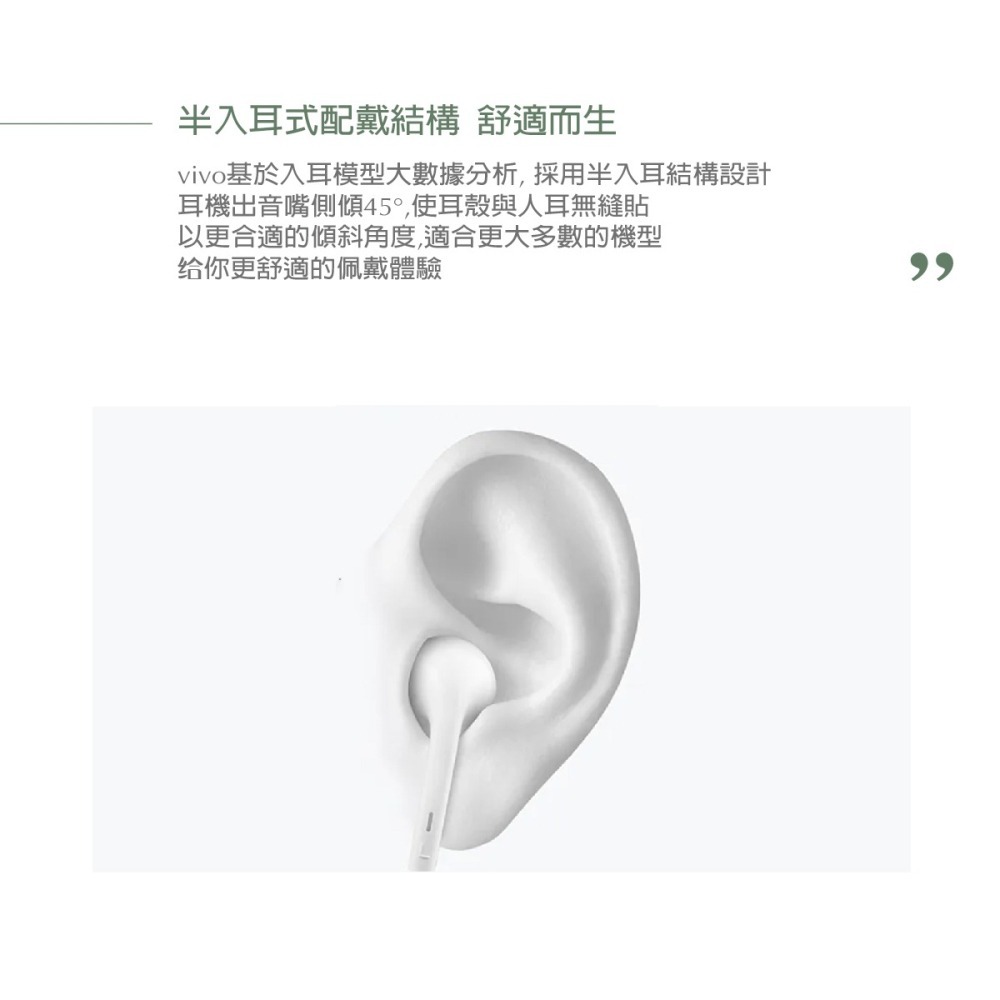 VIVO 原廠 XE160 半入耳式 3.5mm線控耳機 (盒裝)-細節圖7