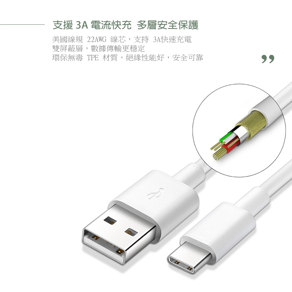 Huawei華為 原廠 3A 超級快充充電線 USB-A to Type-C【密封袋裝】CP51-細節圖9