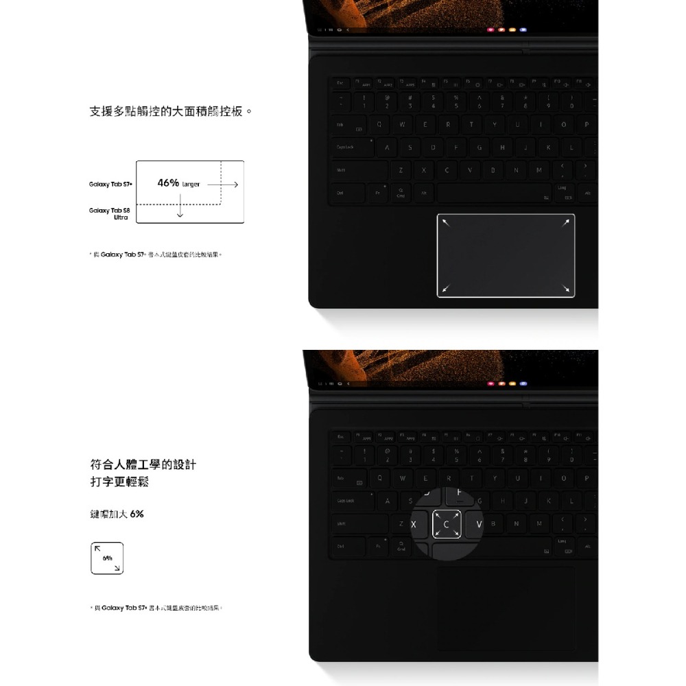 SAMSUNG 原廠 Galaxy Tab S8 Ultra 書本式鍵盤皮套 - 黑 (EF-DX900)-細節圖10