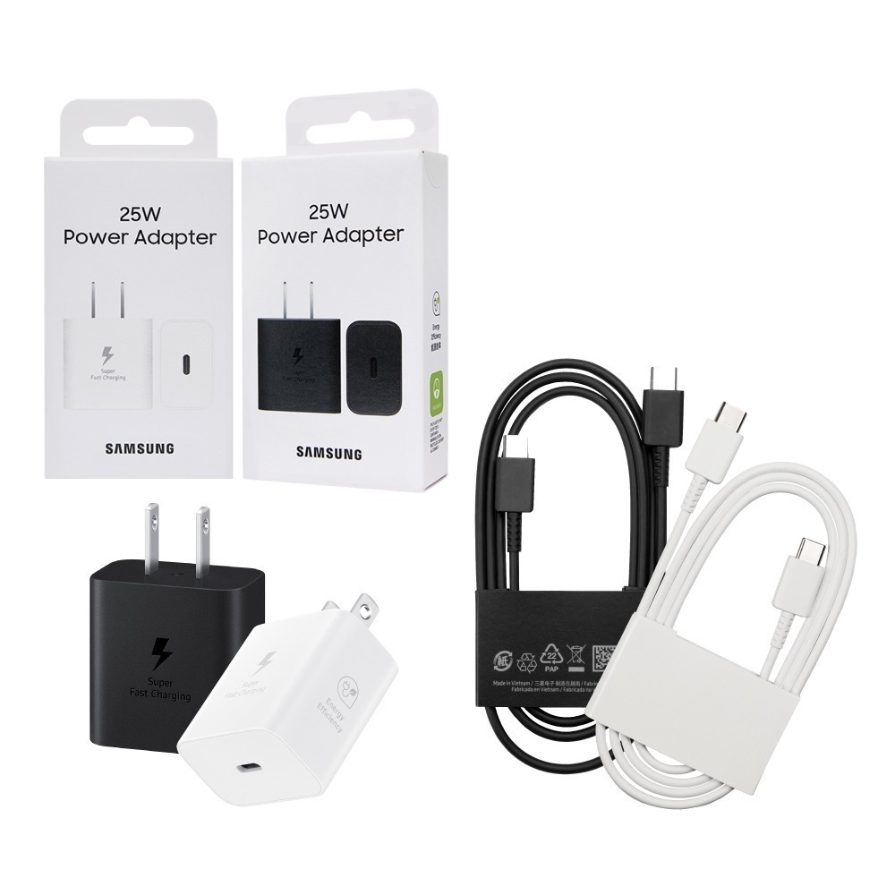 Samsung for Z Fold7 Flip7 原廠盒裝T2510 25W超快充+ 三星製造 雙Type C充電線組-細節圖2