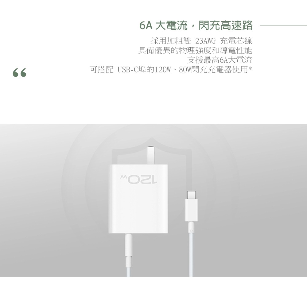 VIVO 原廠 iQOO 6A 閃充充電線 Type C to Type C -100cm【盒裝】Max 120W-細節圖9
