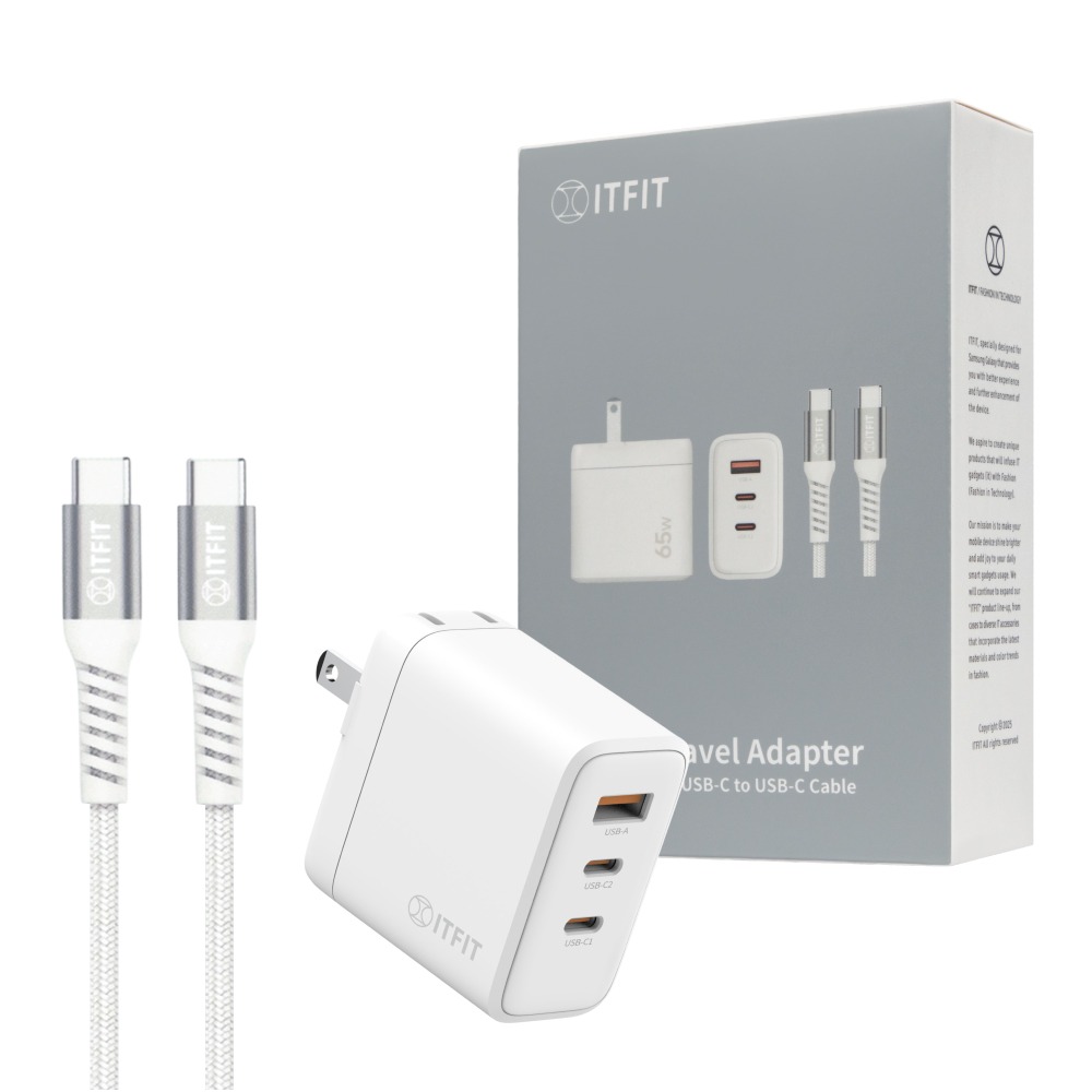 Samsung 原廠公司貨 ITFIT 65W三孔快充+100W 5A Type-C to Type-C充電線組【盒裝】-細節圖2