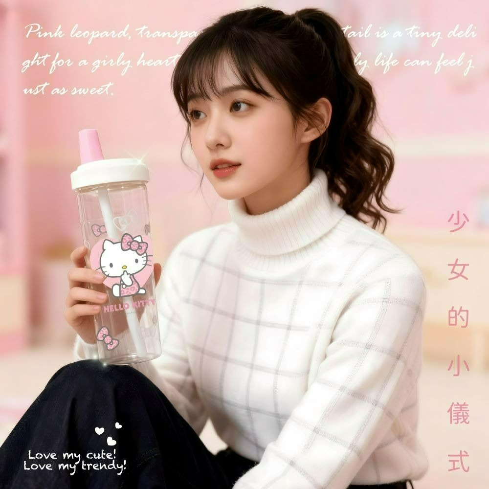 【限時購】【Hello Kitty】珍奶隨行杯(豹紋款)-細節圖5