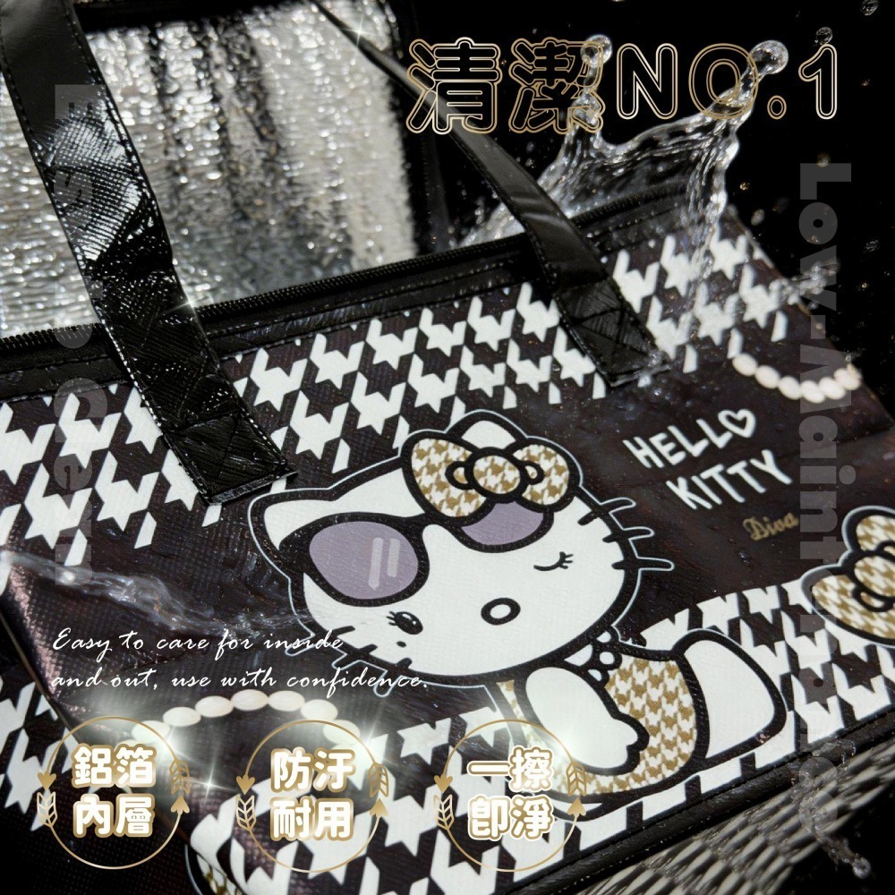 【限時購】【Hello Kitty】大容量保溫提袋(千鳥款)-細節圖4