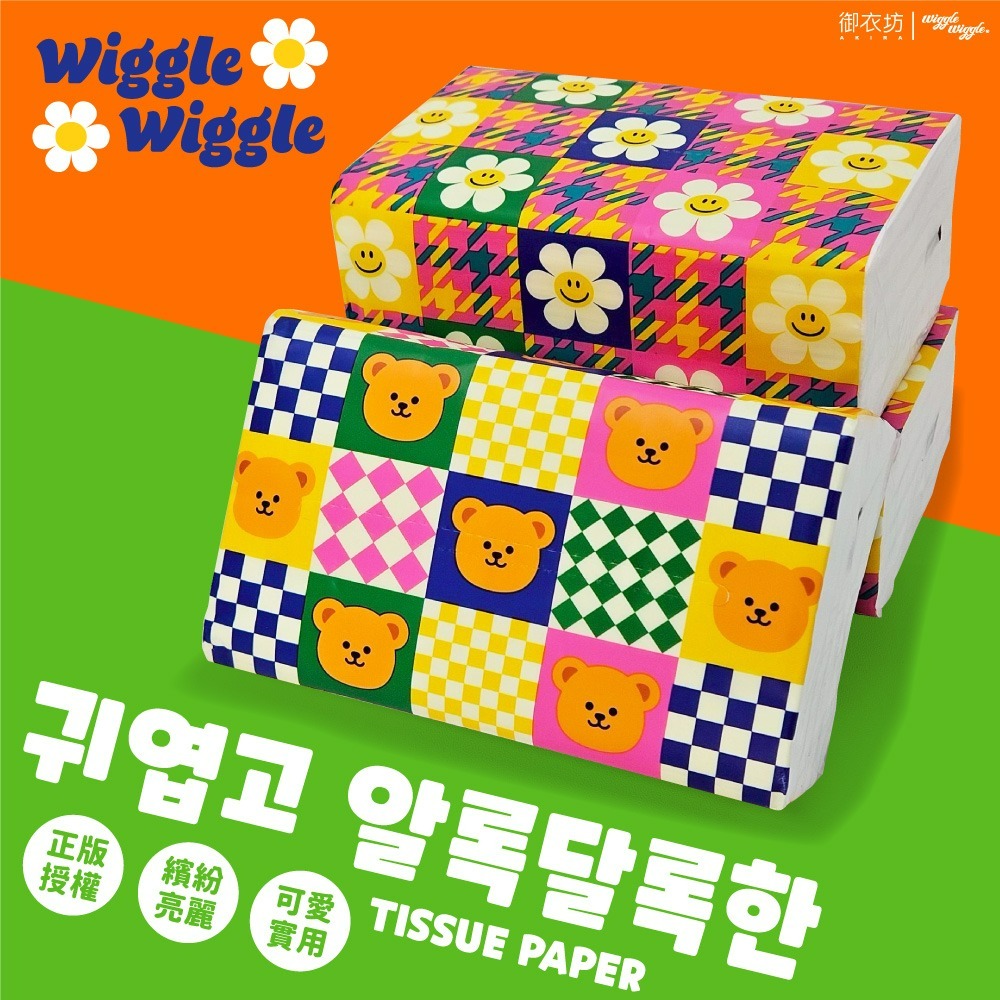 【Wiggle Wiggle】抽取式衛生紙-微笑小花與小熊款10包10袋/箱-細節圖4