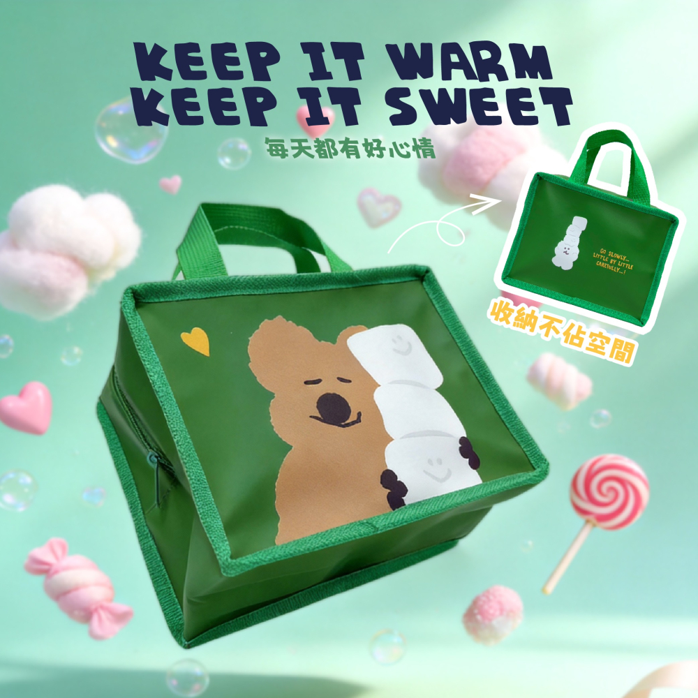 【DINOTAENG】霧面漆皮保溫袋(綠、藍款)-細節圖5