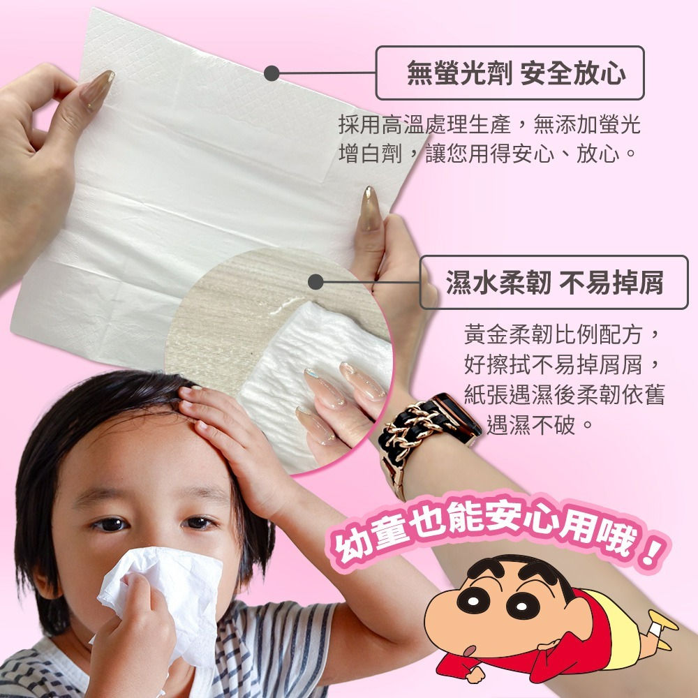 【蠟筆小新】隨身迷你衛生紙(歡樂款)10抽*6包-細節圖4
