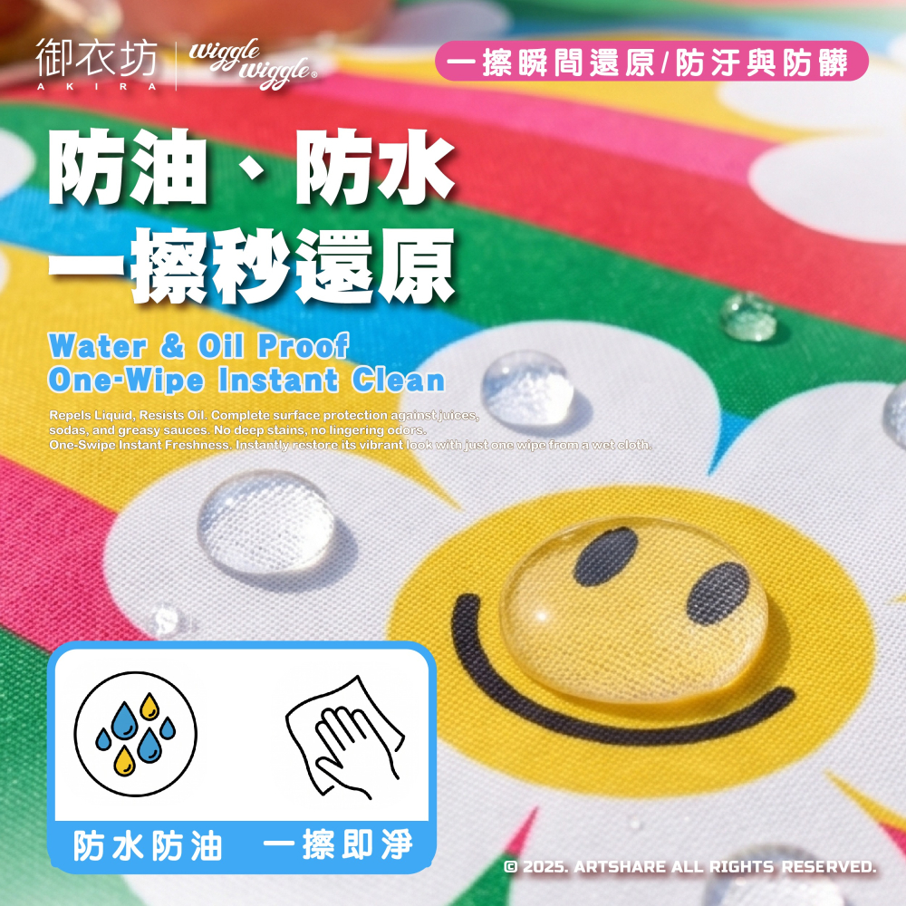 【Wiggle Wiggle】兩用野餐墊提袋(橫紋小花款)-細節圖2
