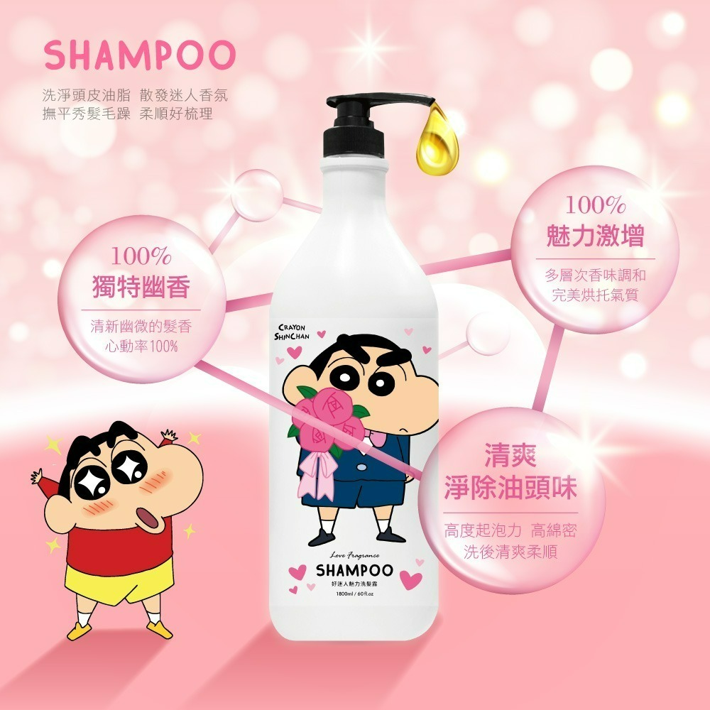 【7-ELEVEN門市團購】【蠟筆小新】甜蜜桃好迷人魅力洗髮乳-細節圖2