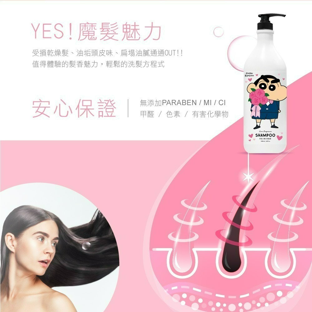 【限時購】【蠟筆小新】甜蜜桃好迷人魅力洗髮乳-細節圖3