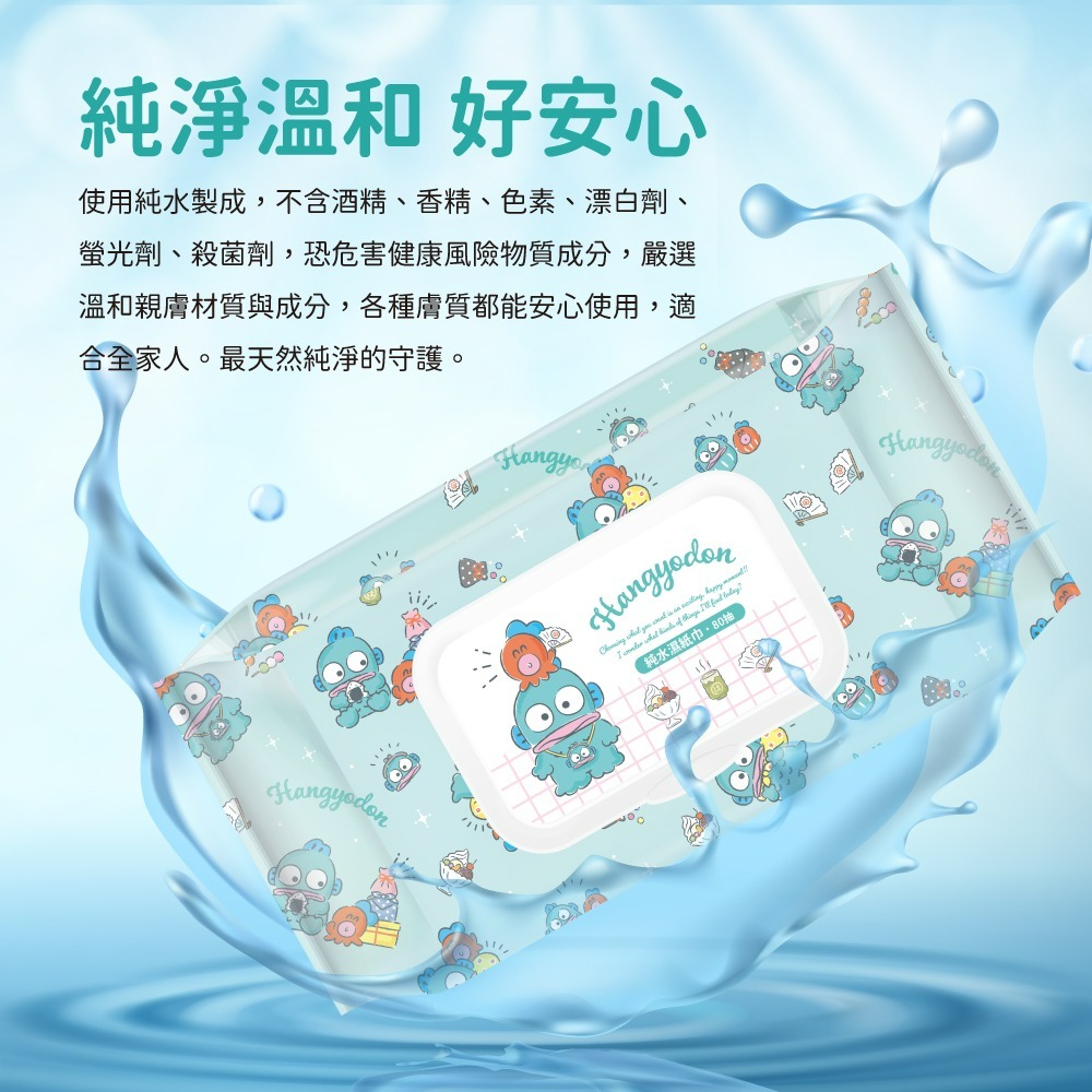 【人魚漢頓】純水濕紙巾(野餐款)-細節圖2