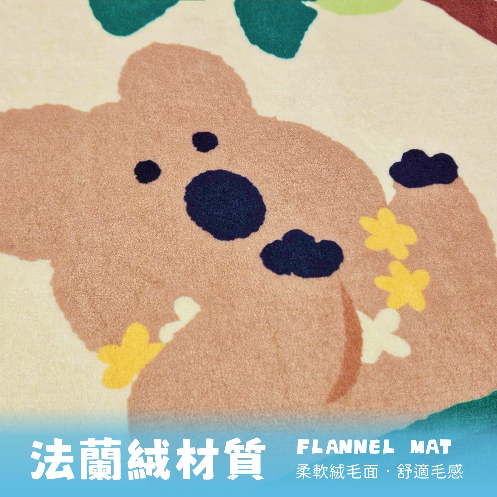 【DINOTAENG】夏日風情法蘭絨地墊(摘椰子款)-細節圖3