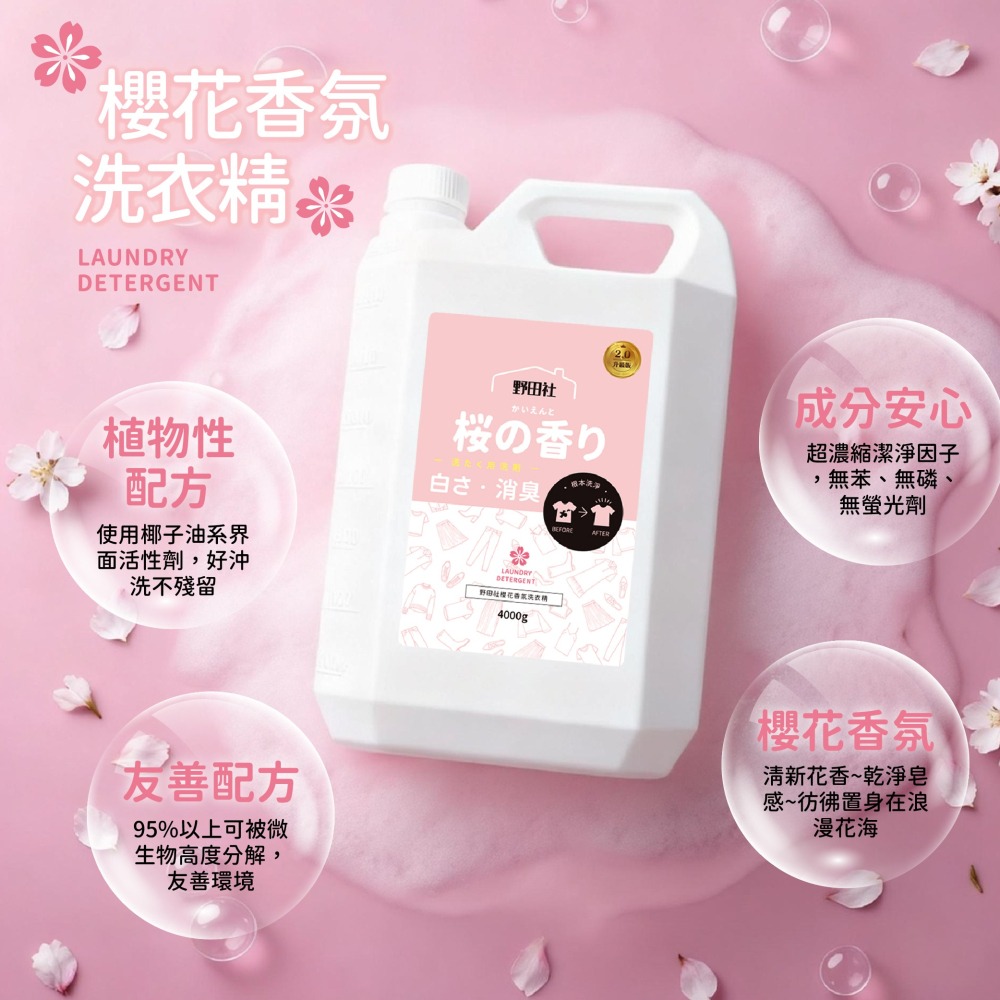【野田社】櫻花香氛洗衣精豪華補充瓶-細節圖6