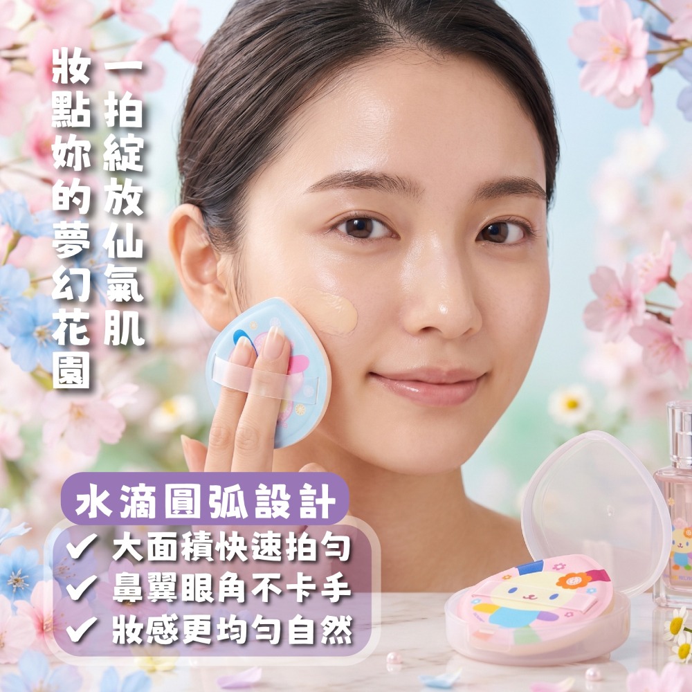【花小兔】夢幻花園氣墊粉撲2入/盒-細節圖7