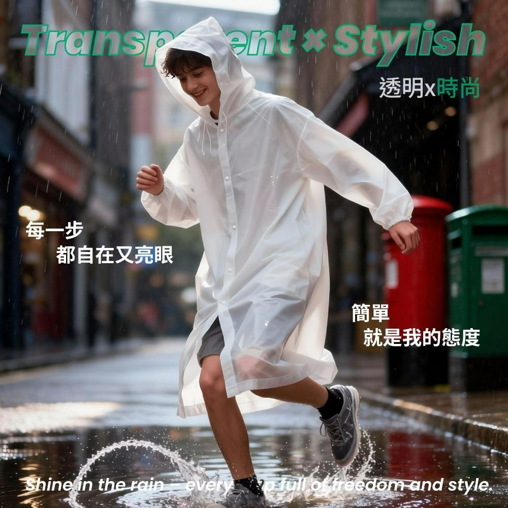 【JOGUMAN】連身式雨衣(彩虹款)-細節圖5