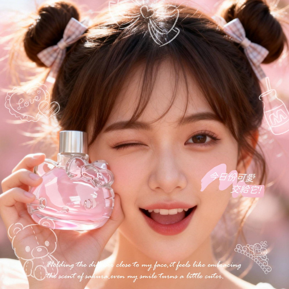 【Hello Kitty】櫻花香氛立體造型擴香瓶-細節圖5