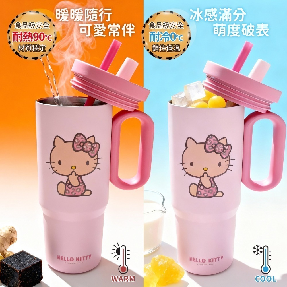 【限時購】【Hello Kitty】巨無霸冰霸杯(豹紋款)-細節圖3