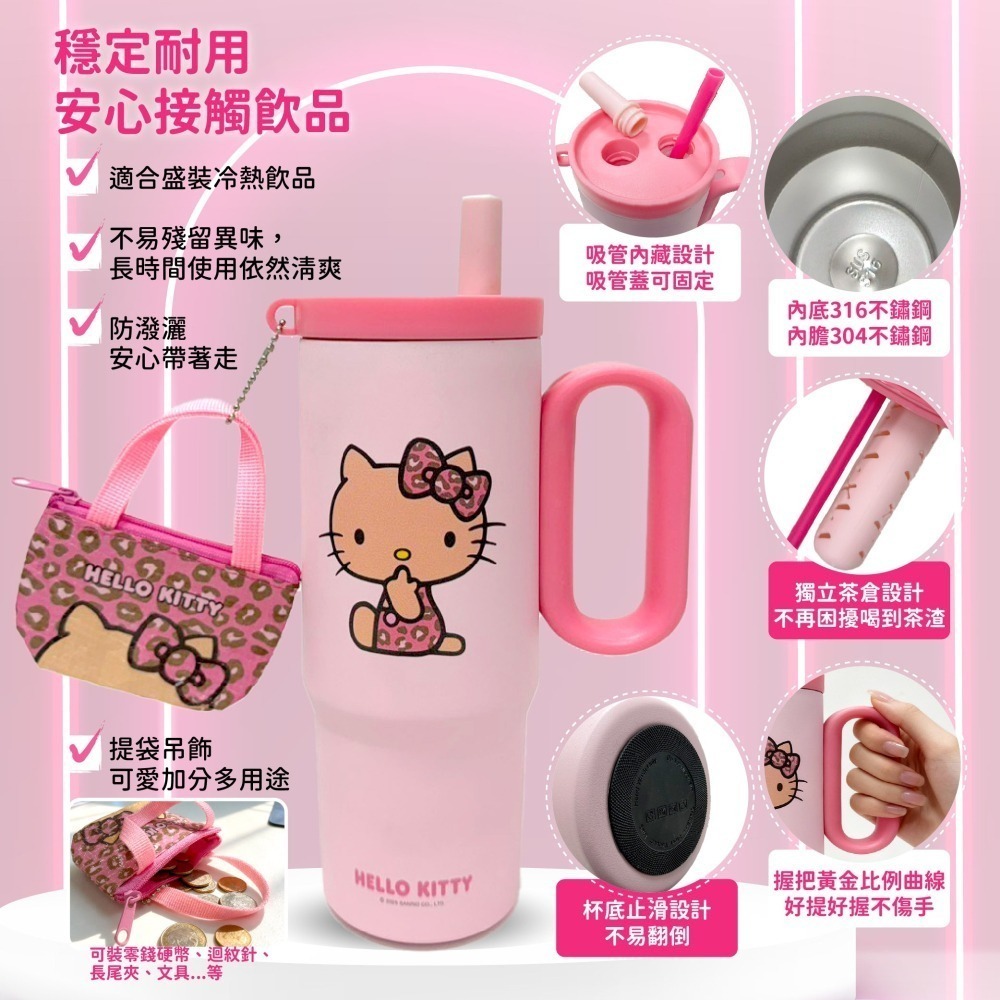 【限時購】【Hello Kitty】巨無霸冰霸杯(豹紋款)-細節圖5