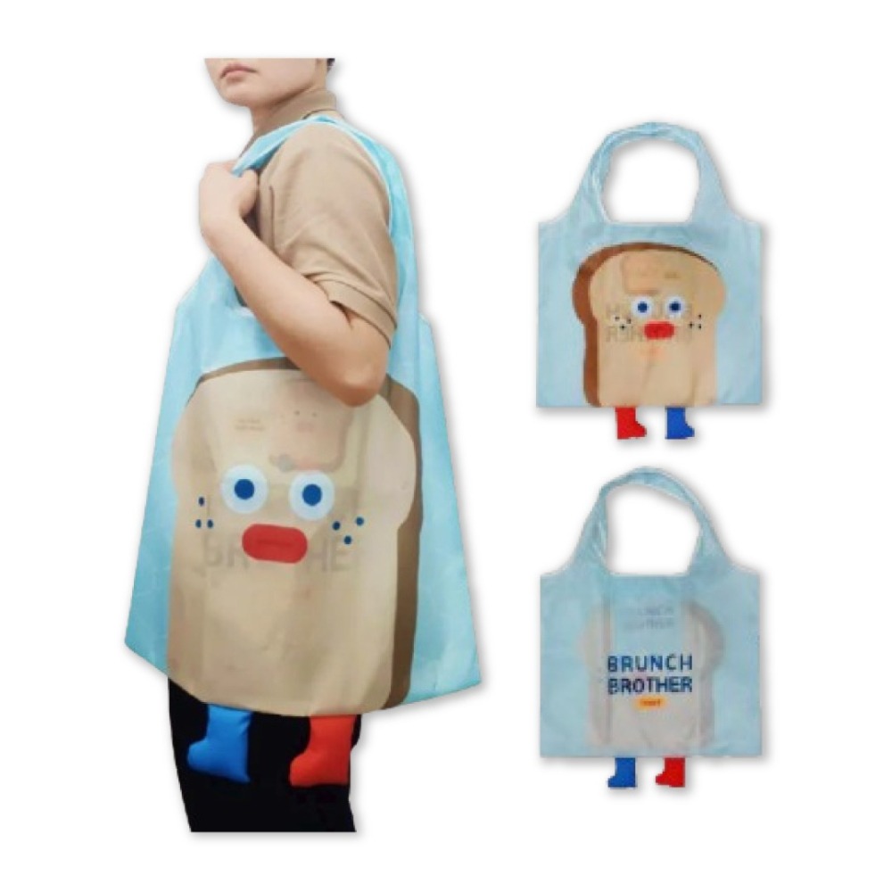 【限時購】【早午餐兄弟】摺疊購物袋(吐司大哥款)-細節圖2