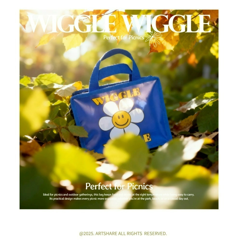 【限時購】【Wiggle Wiggle】漆皮保溫袋(快樂小花款)-細節圖5