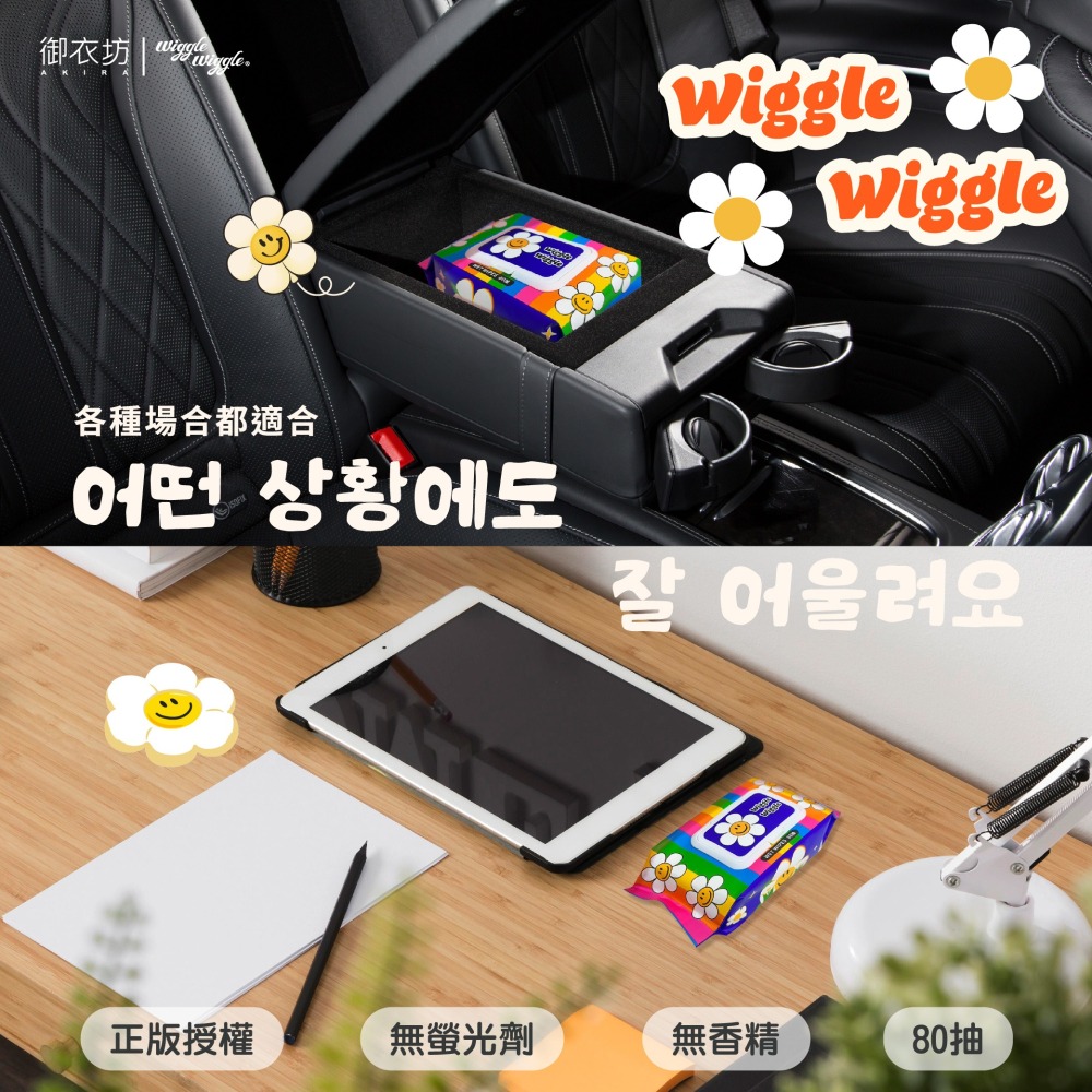 【Wiggle Wiggle】純水濕紙巾(彩虹小花款)-細節圖4