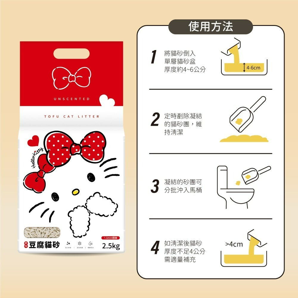 【Hello Kitty】原味豆腐貓砂-單包-細節圖10