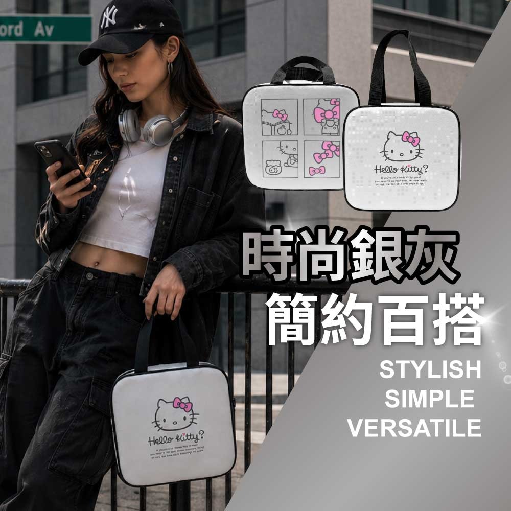 【Hello Kitty】灰燼款方塊保溫提袋-細節圖5