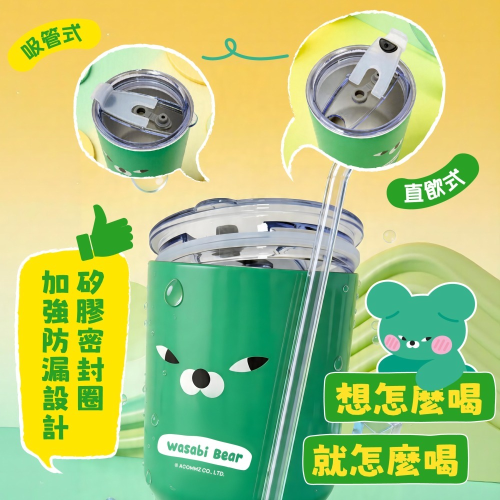 【限時購】【WASABI BEAR】隨行冰霸杯(芥末熊款、粉芥末熊款、辣椒醬熊款)-細節圖3