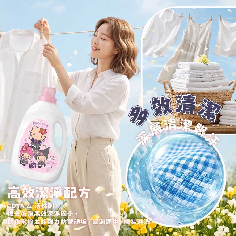 【三麗鷗】校園甜心-小蒼蘭香洗衣精-細節圖2
