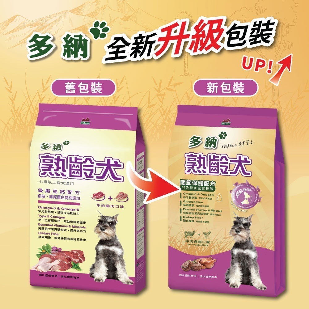 多納狗飼料 熟齡犬關節照護配方2kg牛肉雞肉(兩包入)-細節圖2