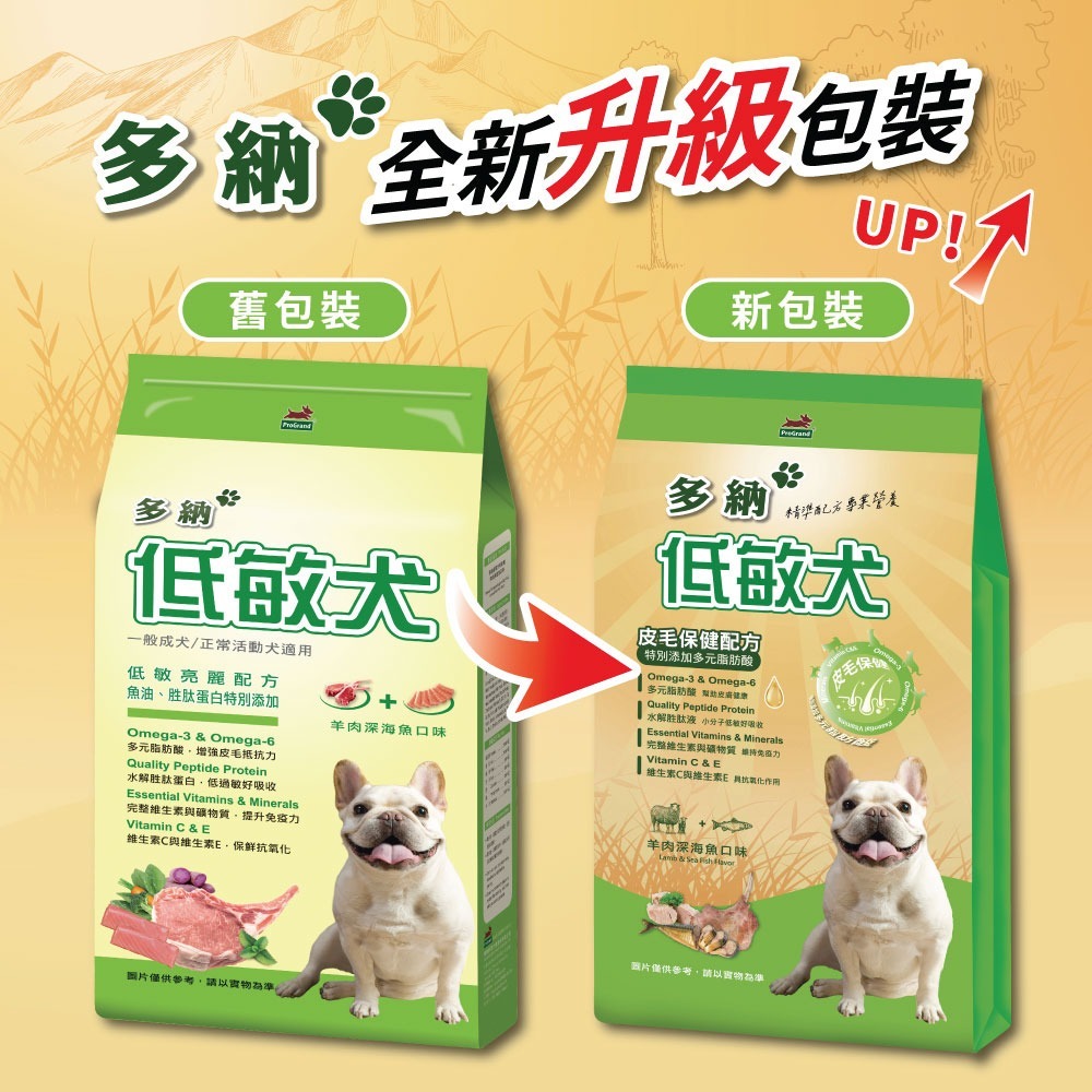 多納狗飼料 低敏犬皮毛保健配方2kg羊肉深海魚(兩包入)-細節圖2