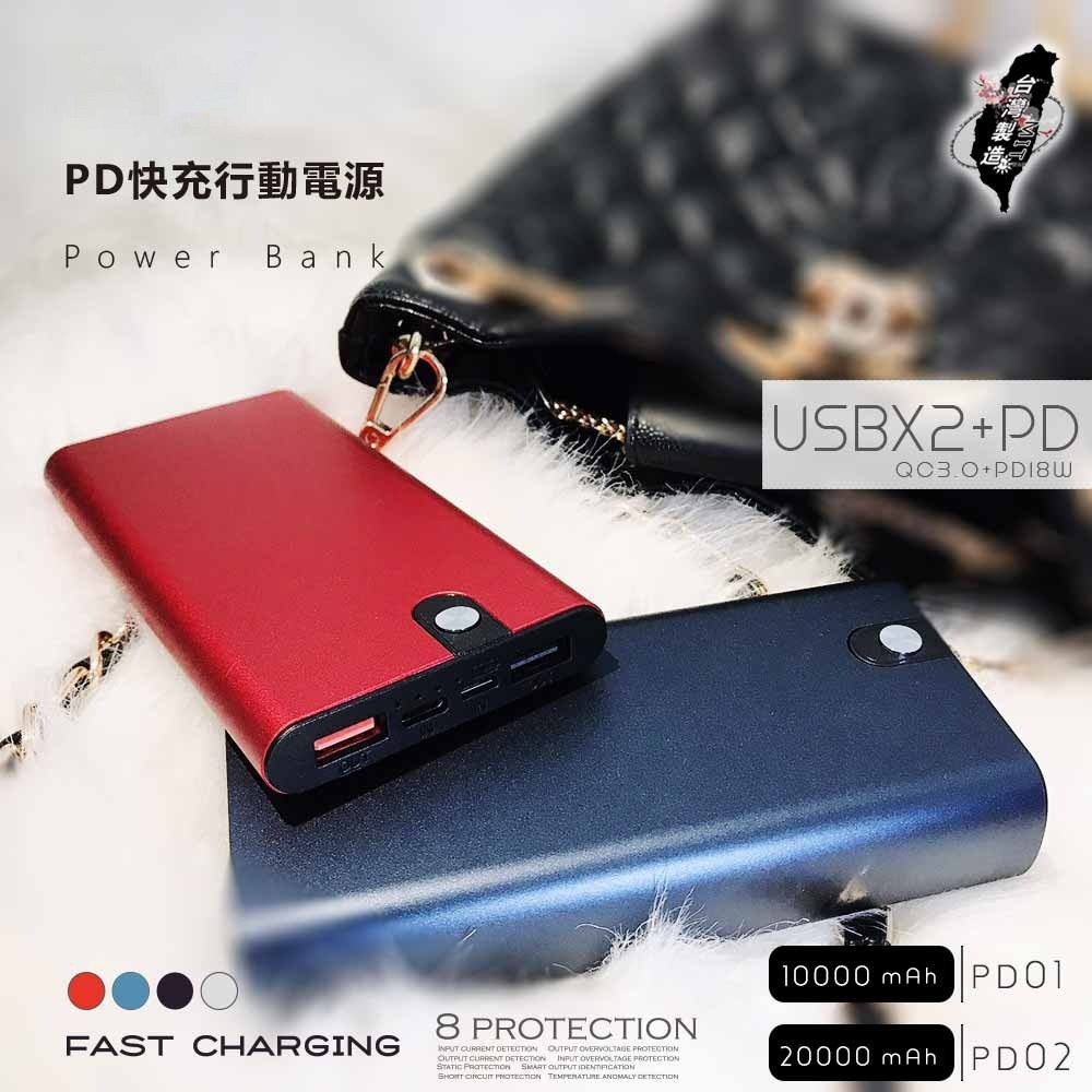 【台灣製造+保固】行動電源 PD QC 快充 充電寶 20000mAh 蘋果快充 行動充 隨身充電器 Type C-細節圖4