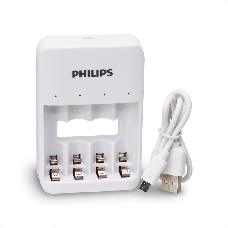 Philips 飛利浦 USB 4槽低自放鎳氫充電器 充電鎳氫電池4入 4槽 USB充電器 高容量 電池充電器-細節圖2