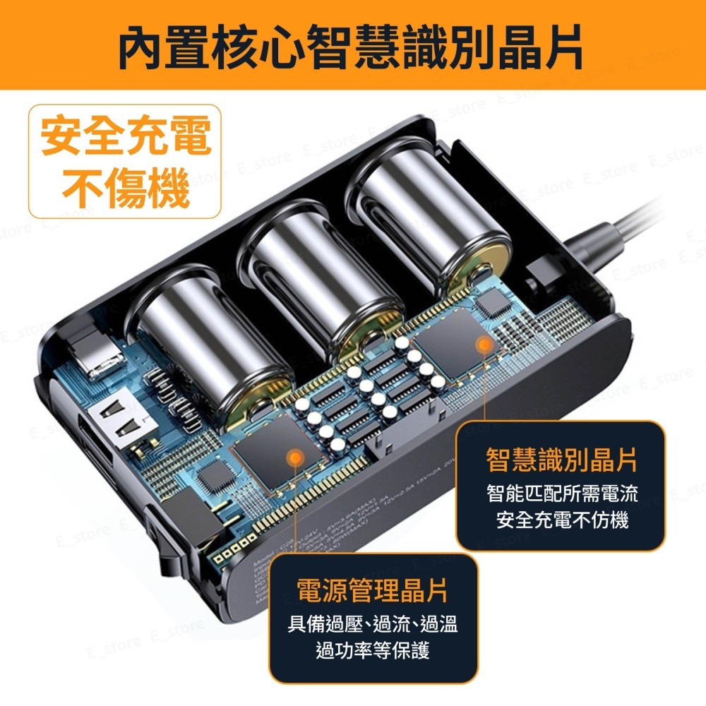 【保固+免運費】一拖三車用點煙器擴充座 車充擴充 點煙孔擴充 PD+QC3.0 快充 點菸器擴充 電壓顯示 獨立開關-細節圖7